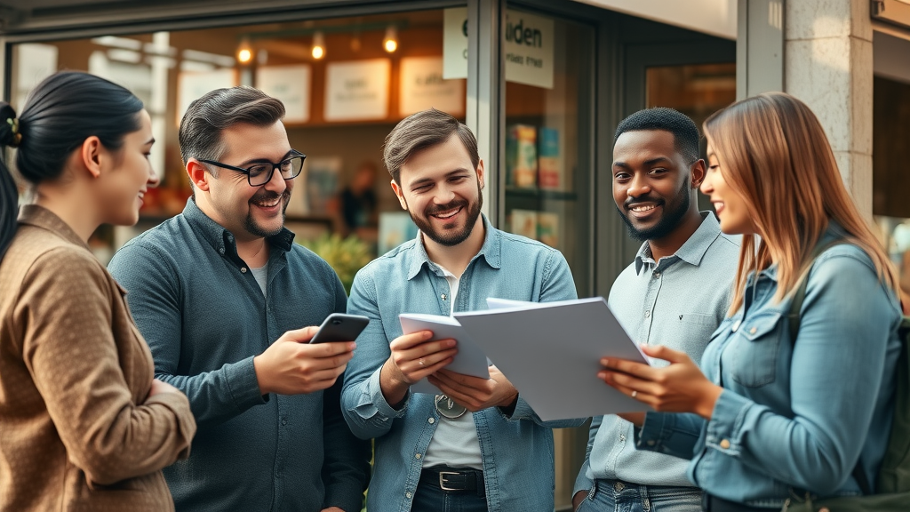 Local business team discussing Google Maps SEO strategies