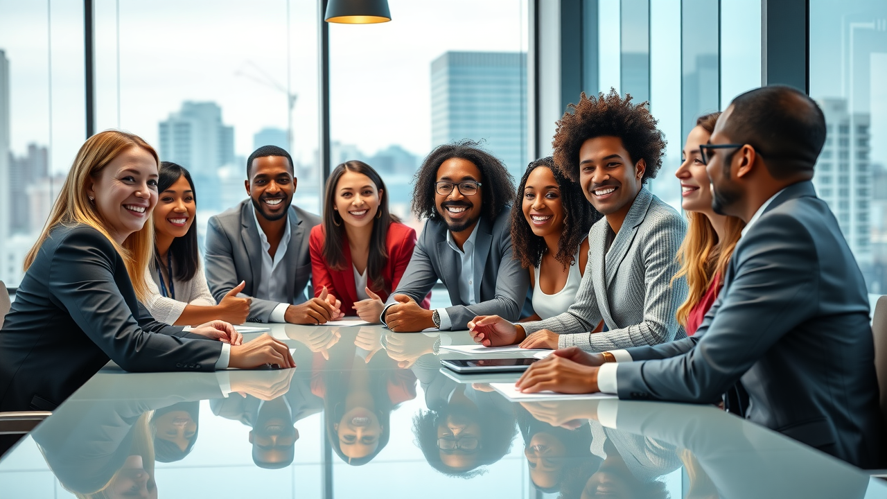 vibrant diverse business team collaborating for better Google ranking in Muskegon