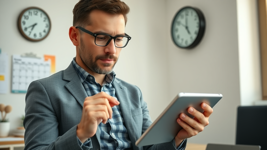 business owner adjusting business hours on digital calendar for Google Business Profile