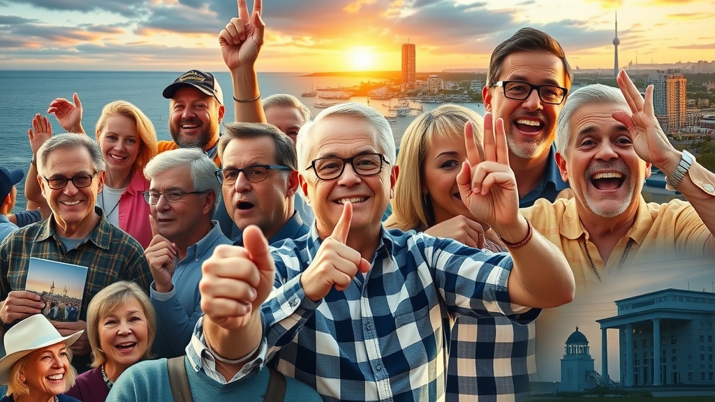 Collage of Muskegon campaign highlights, including festivals, lakeshore, thriving businesses—capturing ten years of Muskegon campaign and marketing age success, Muskegon skyline, watch Muskegon branding