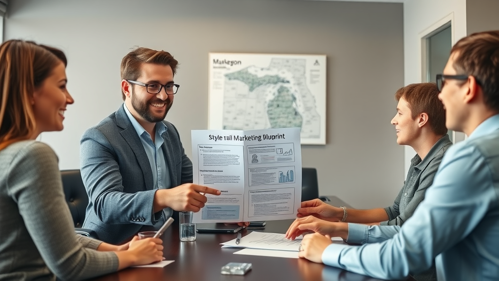 Discussing Muskegon email marketing strategies with local business clients