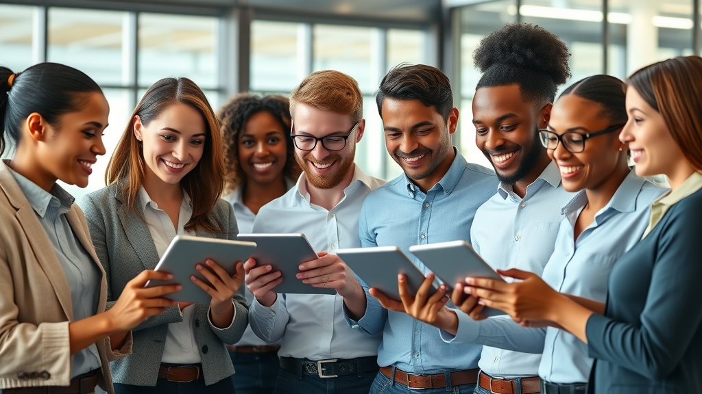 improving customer engagement with apps data analysis team professionals collaborating in modern office