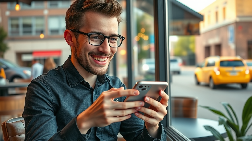 mobile-friendly web design Muskegon: entrepreneur testing responsive website, digital age, local marketing strategies