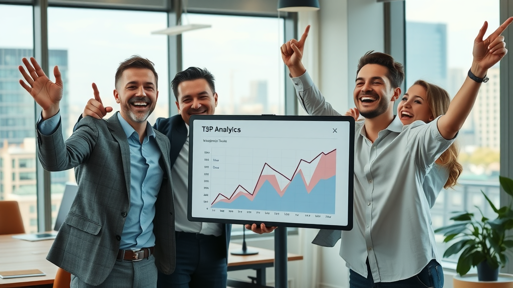 seo agency winning local seo case study Muskegon business team celebrating analytics