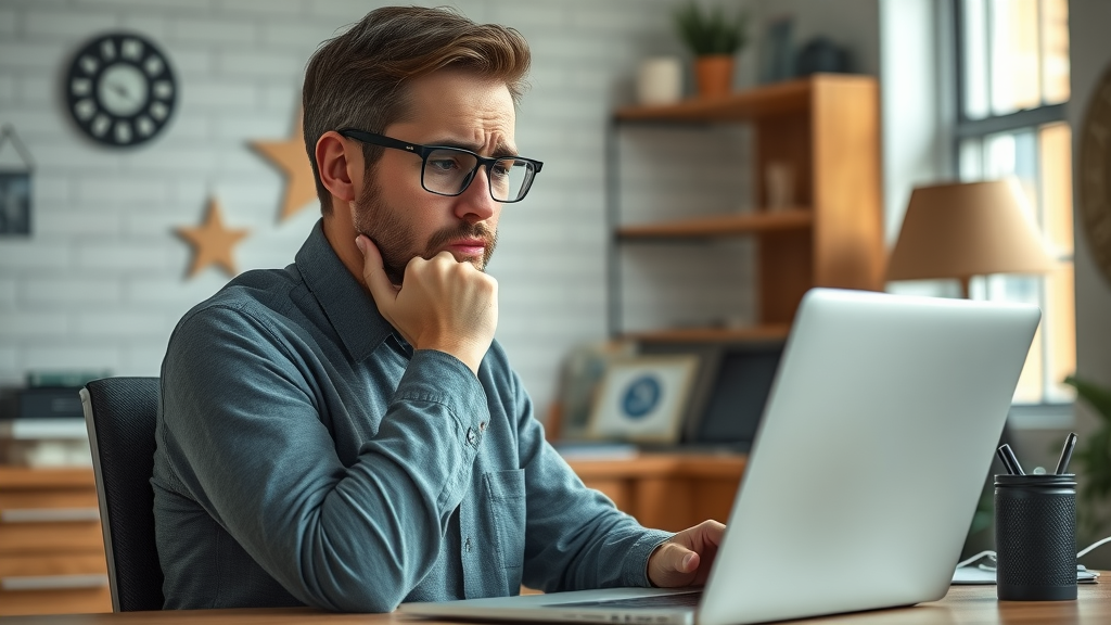 SEO consulting in Muskegon MI - frustrated business owner seeing low website traffic due to lack of SEO services