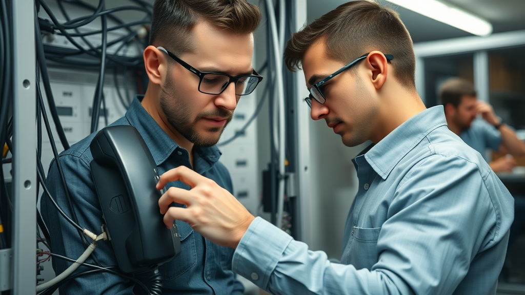 technician installing small business phone system step-by-step