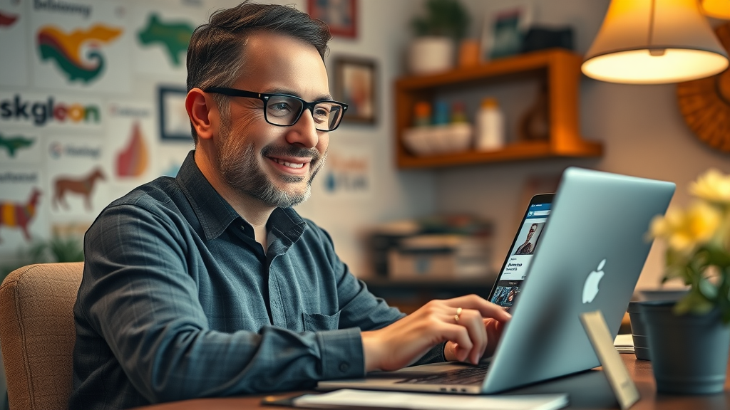 Muskegon business owner optimizing Google My Business profile for local SEO effectiveness