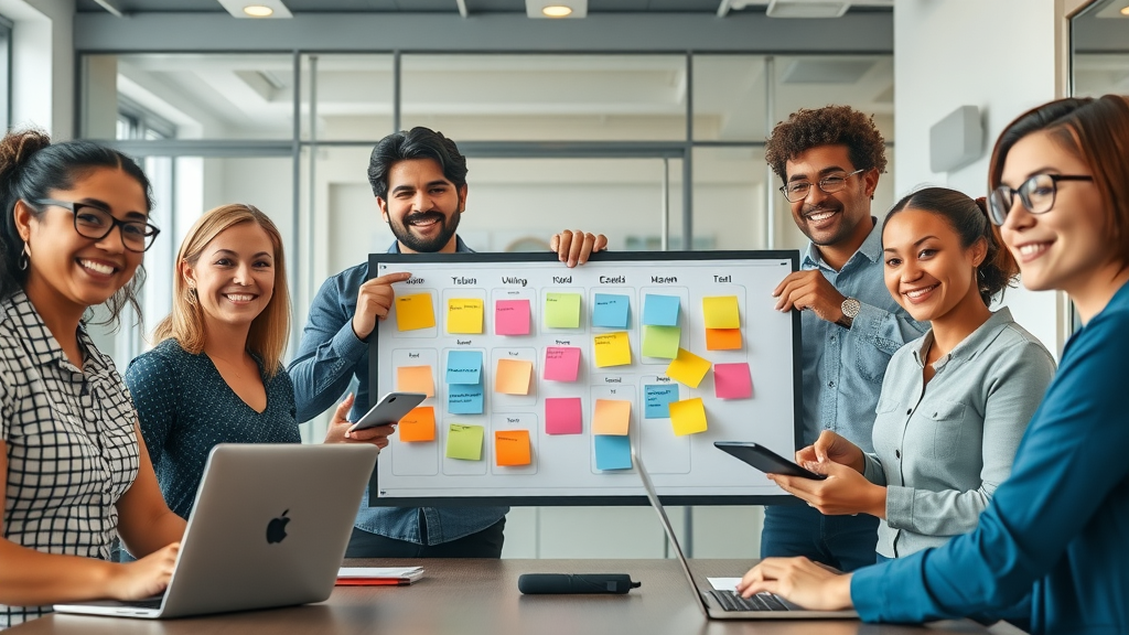 development team using agile methods for cost-effective mobile app creation