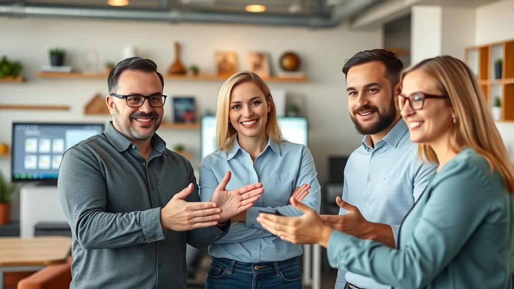 marketing agency in Muskegon MI team working with a local business owner
