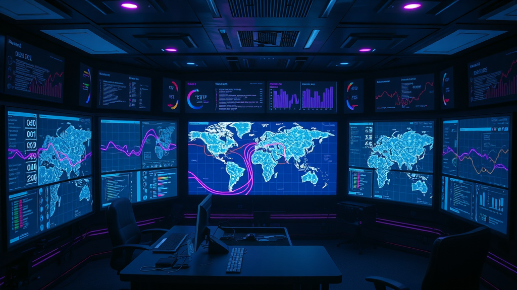 futuristic digital map interface visualizing shortest path algorithms used by Google Maps, neon blue algorithm pathways, and live traffic data streams