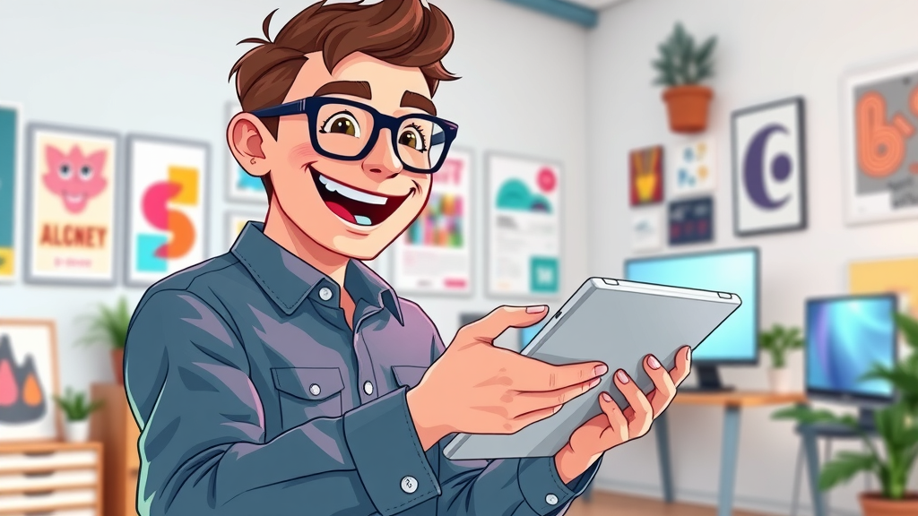 marketer designing digital marketing infographic using creative tools