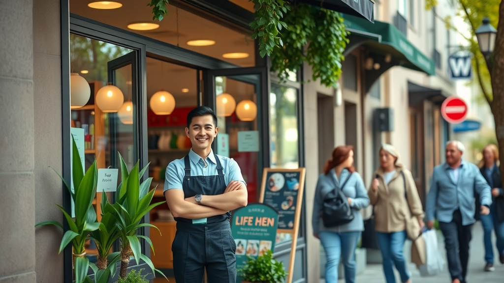 vivid small business storefront exterior with friendly staff for google my business optimization