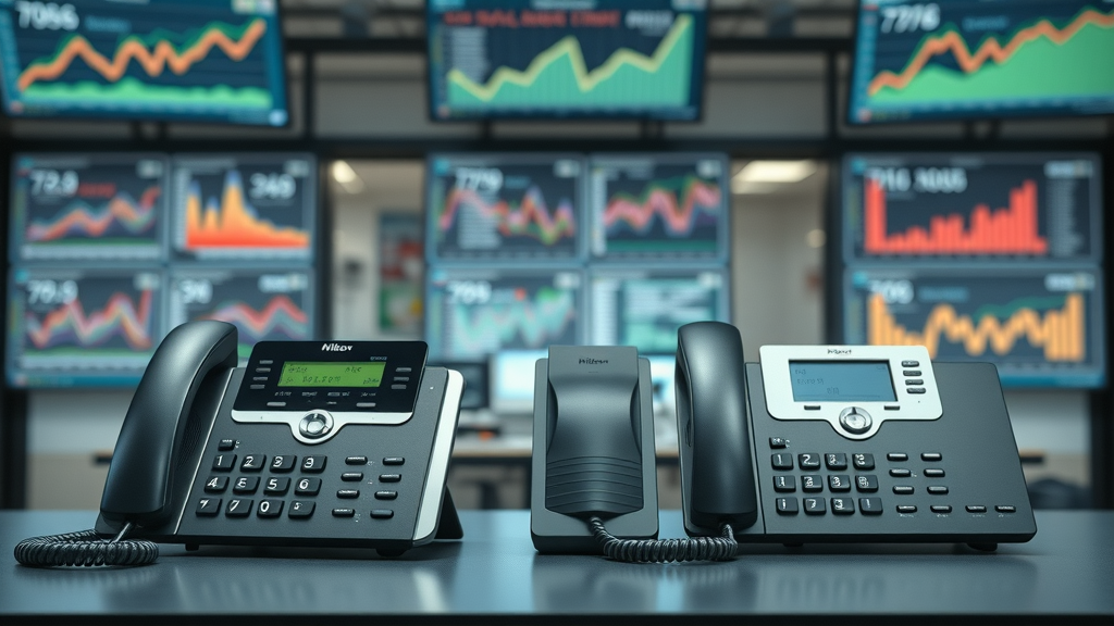 technology devices representing VoIP, IP, and desk phones for business phone systems