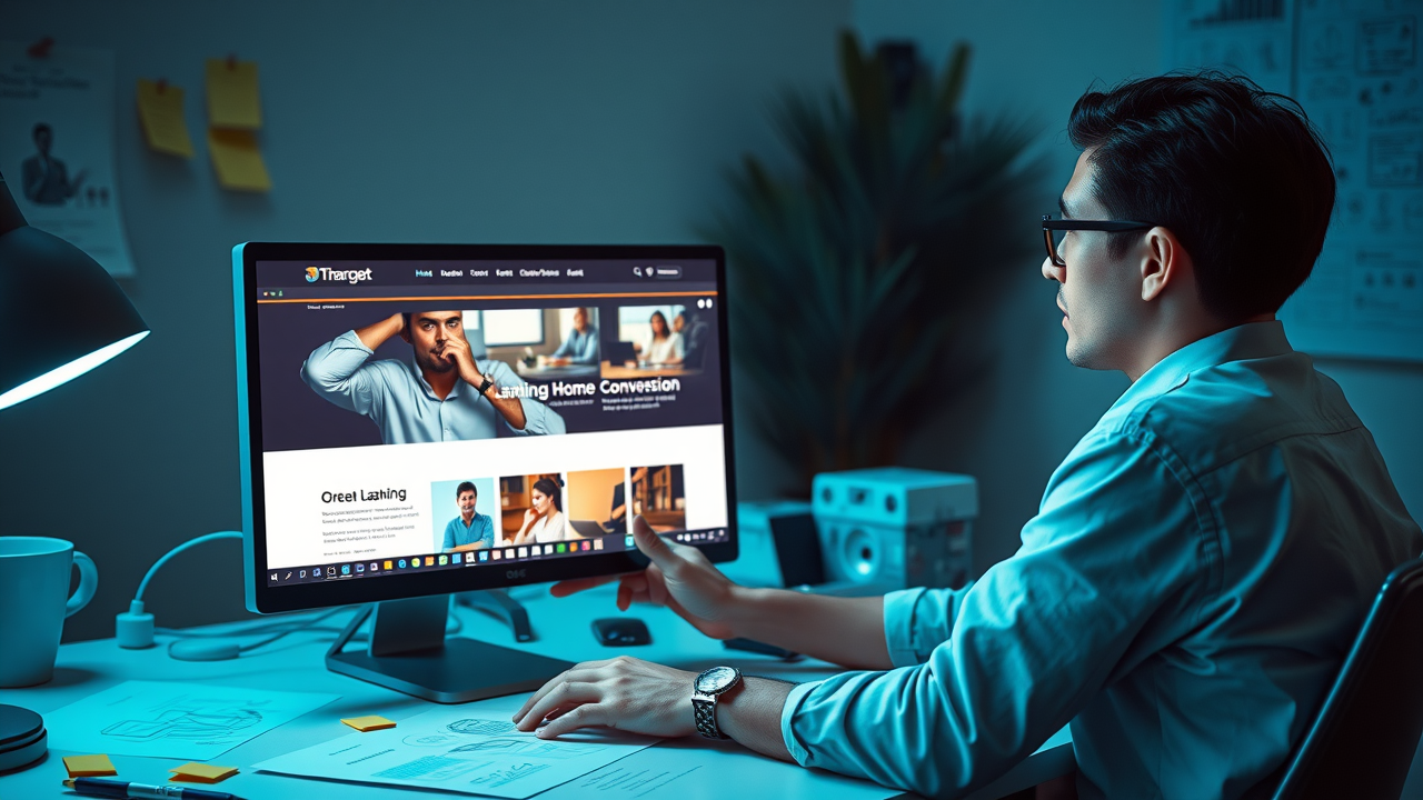 web designer optimizing PPC landing page for high conversion rate for Muskegon business