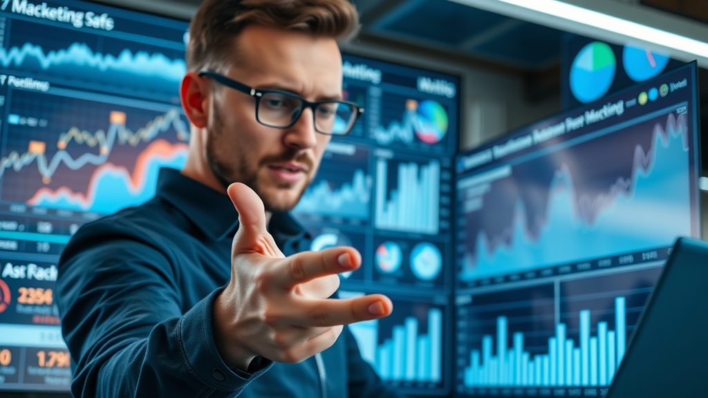 Analytics dashboard Muskegon marketer tracking content marketing statistics and digital marketing performance