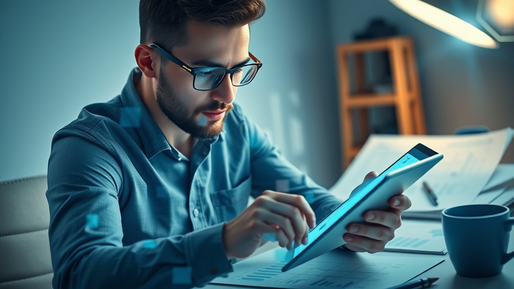 app developer analyzing cost-effective app development solutions on a tablet