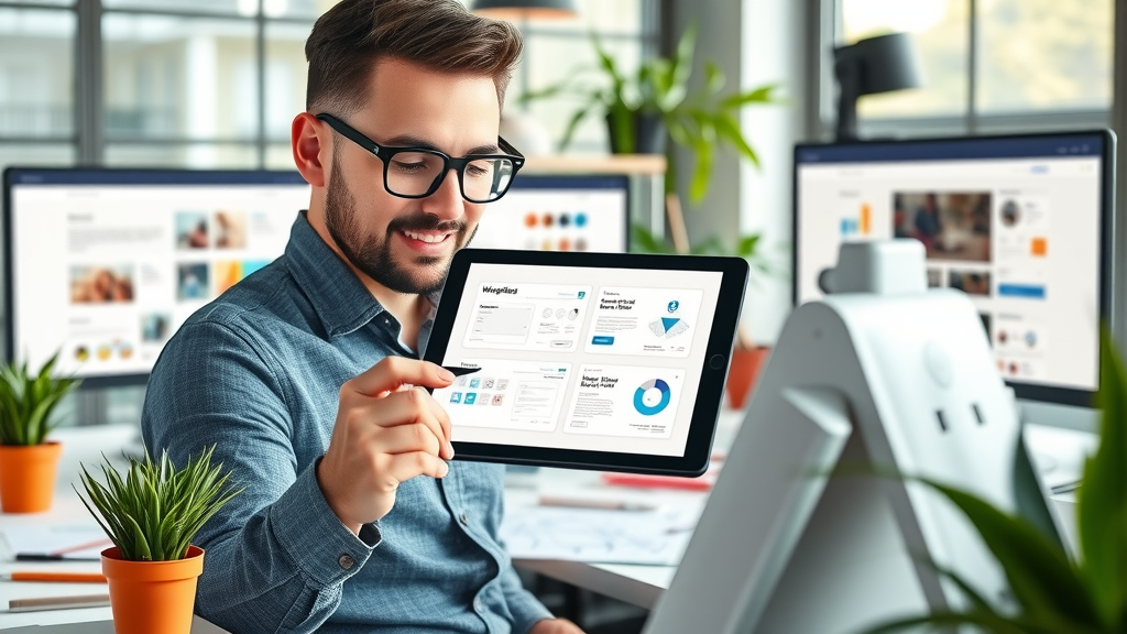 web design in Muskegon, creative agency designer planning wireframes, website sketches and development workspace