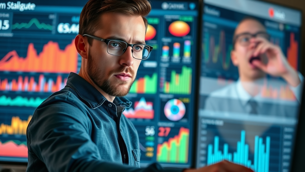 digital marketing analyst reviewing analytics dashboard for local branding