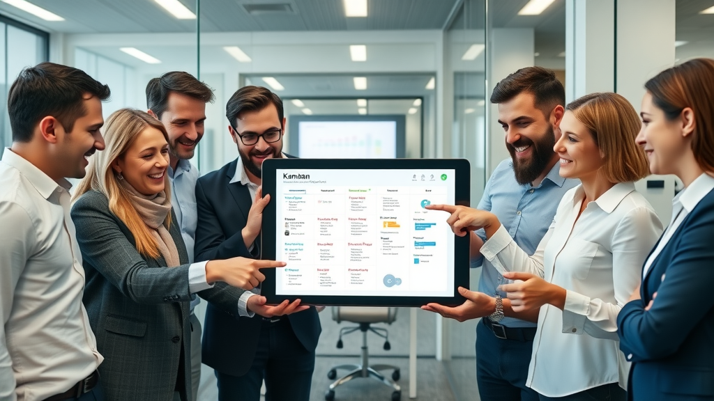 Muskegon business team collaborating with project management app
