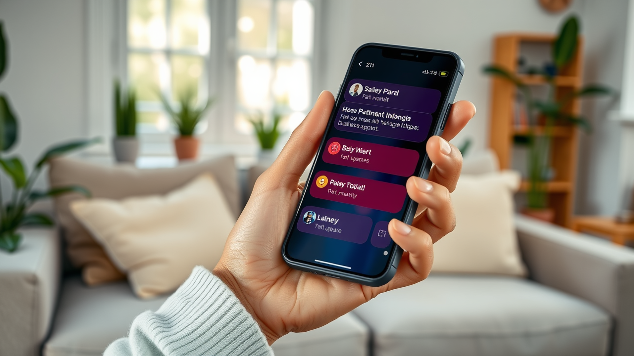 Push notification for small business mobile app in Muskegon appearing on a smartphone, user engaging with business updates in real time.