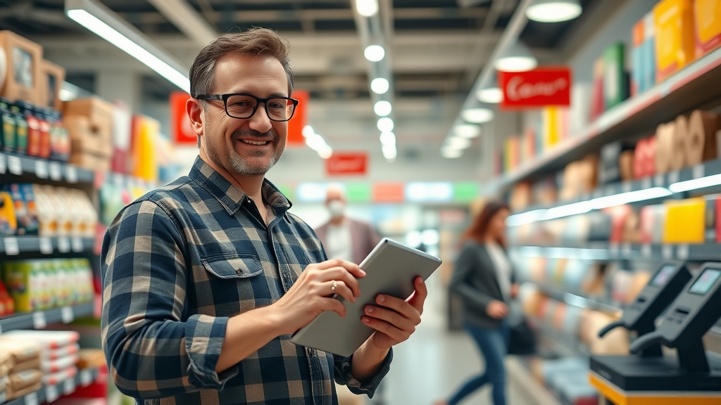 local retail store owner checking online orders for small business digital transformation