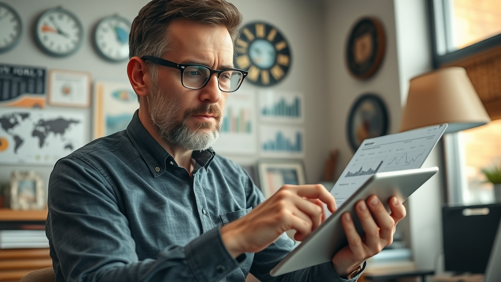 muskegon mi digital marketing business owner reviewing strategy analytics