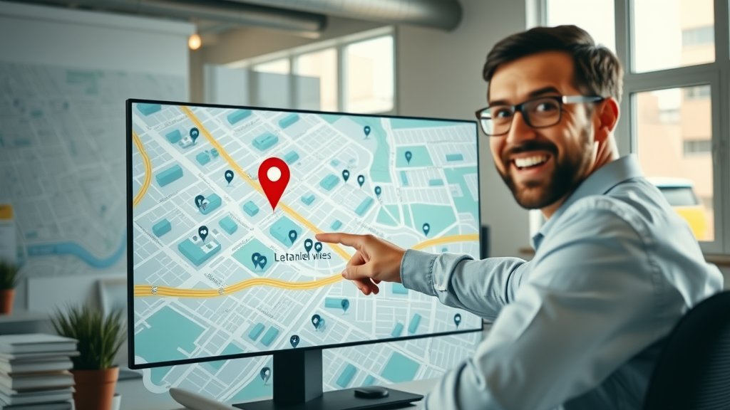 pin highlighting business on Google Maps for Google My Business optimization