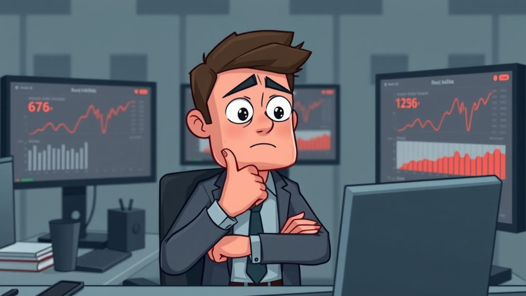 Business owner frustrated by low Google Maps ranking analytics on digital dashboard