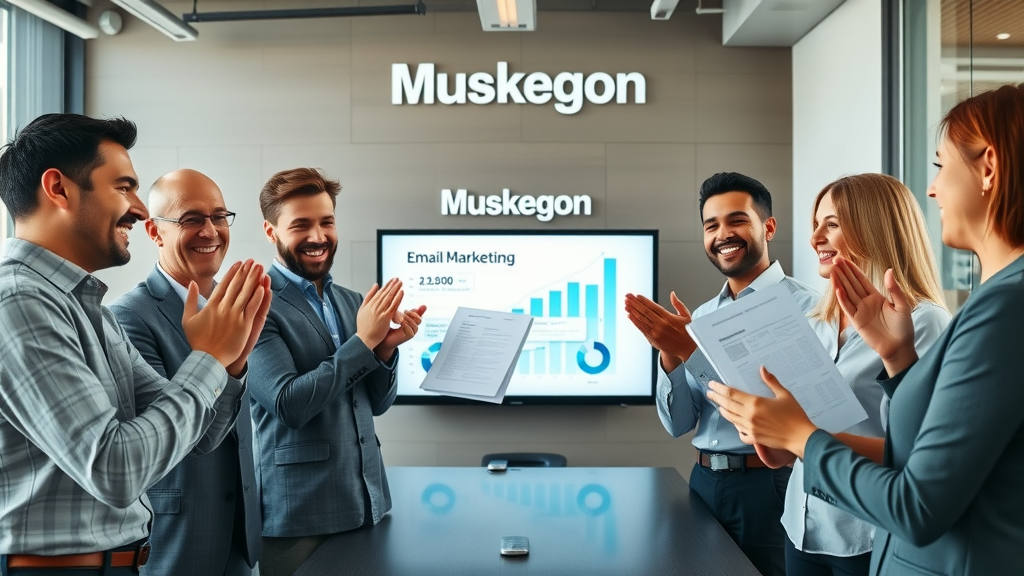 Celebrating email marketing Muskegon campaign success with growth charts
