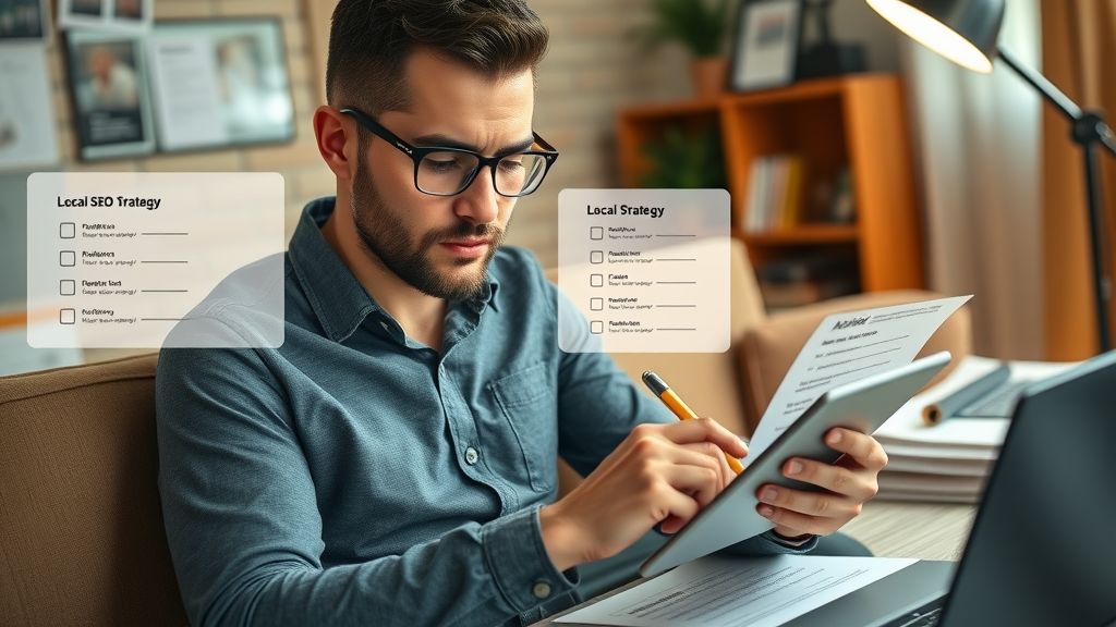Business owner planning local SEO actions to improve Google Maps visibility
