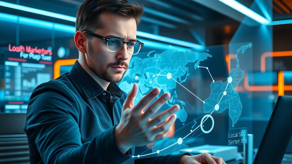 Digital marketer analyzing Google Maps SEO data for higher rankings