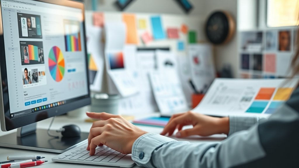 web design graphic design branding strategy Muskegon MI designer workspace
