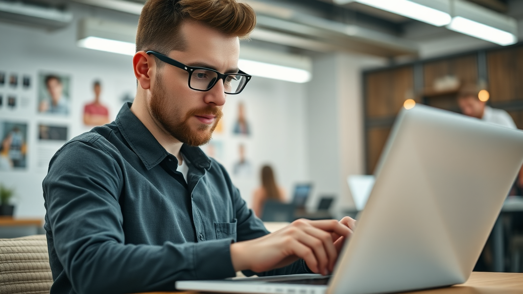 creative tech developer adjusting customizable app feature sets for Muskegon business - custom software &amp; app dev
