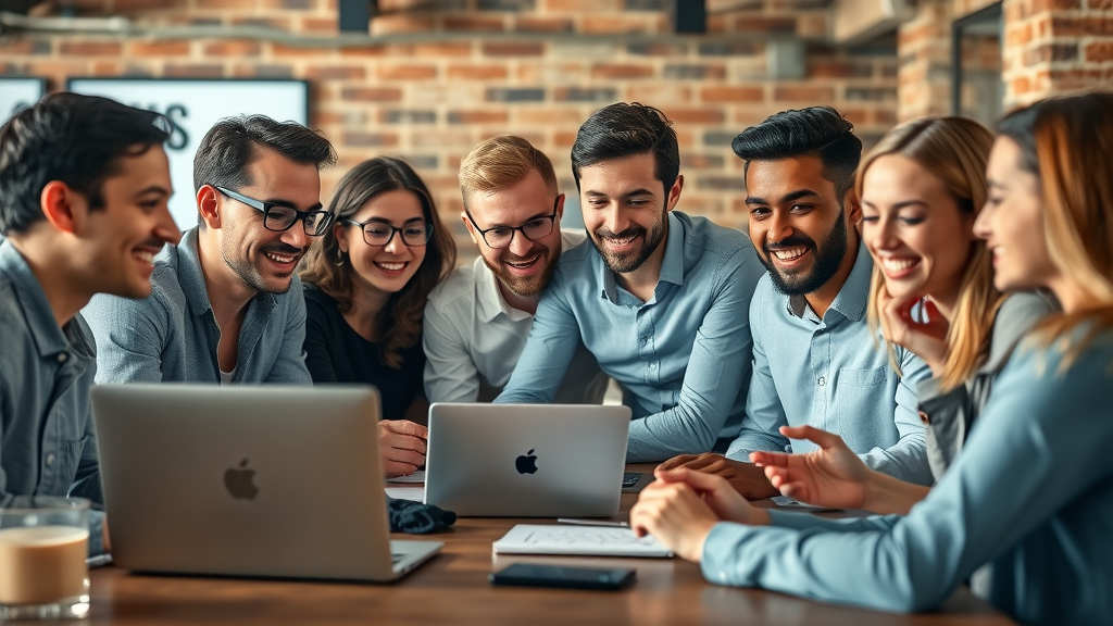 web design for startups muskegon diverse young professionals collaborating on startup website project