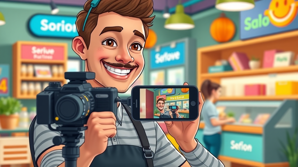 Small business owner recording branding video for social media using branding video strategies