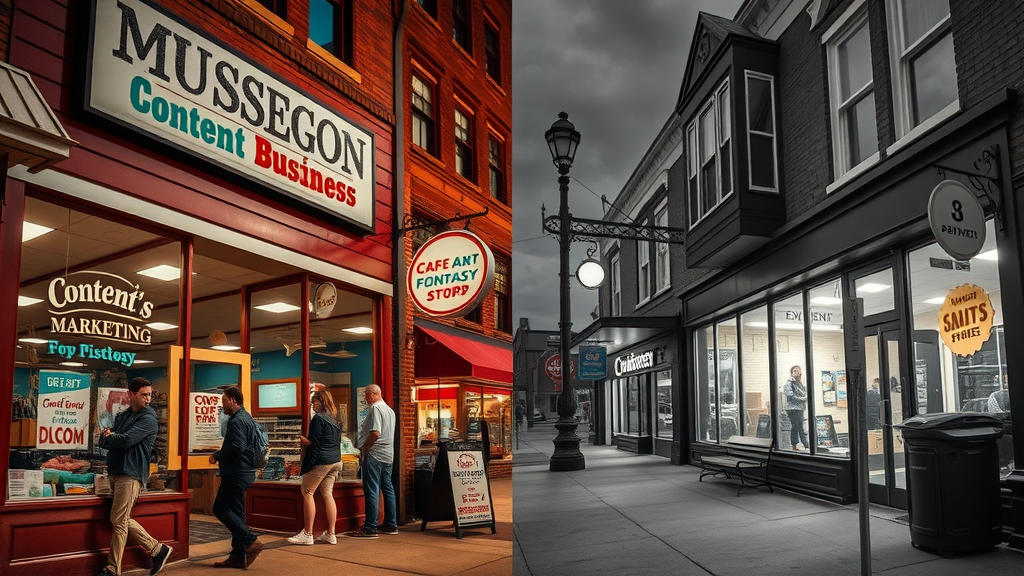 web design muskegon business with customers vs traditional empty store, Muskegon main street