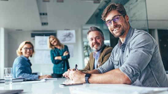 people smiling at camera